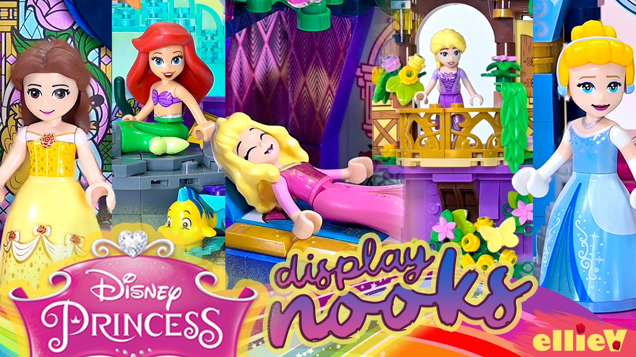 I made tiny display nooks for my Disney Princess minidolls | Custom LEGO build compilation