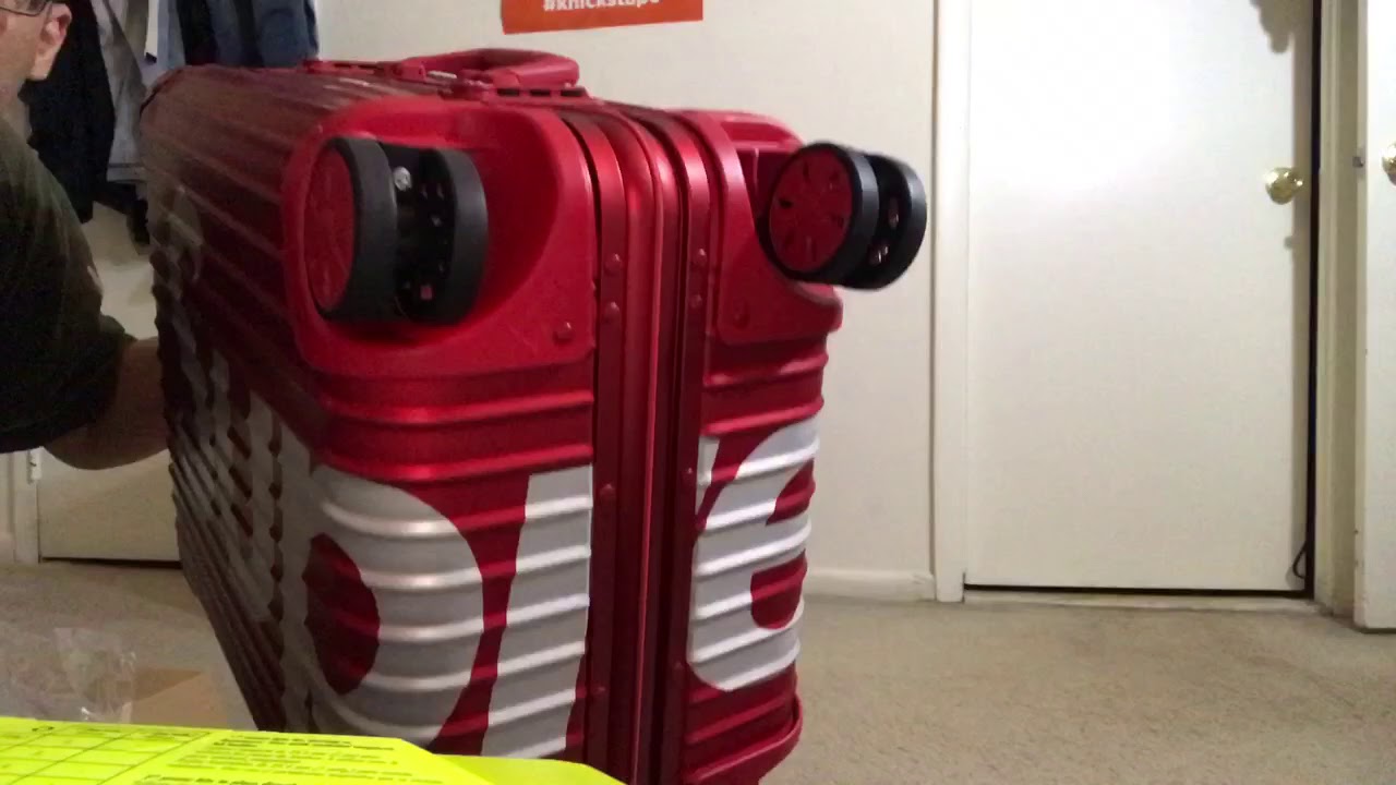 Supreme x RIMOWA Topas Multiwheel 45L Red Carry On Luxury Luggage