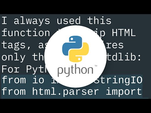 Strip HTML from strings in Python