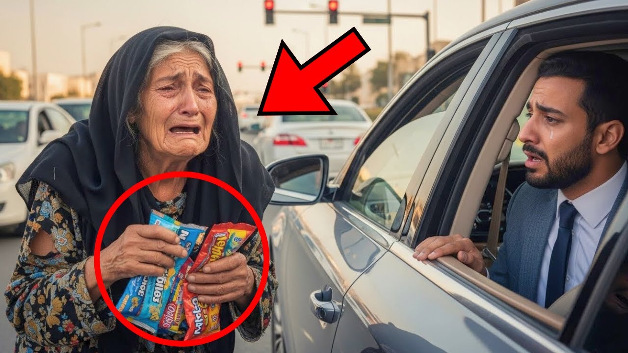 أهان عجوزًا تبيع الحلوى عند الإشارة… ولم يكن يعلم أنها تحمل سرّ حياته