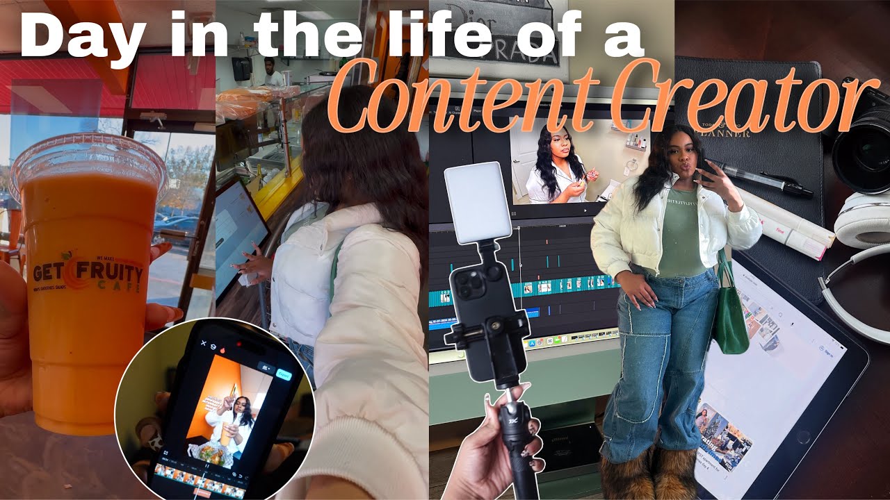 DAY IN MY LIFE as a CONTENT CREATOR *BTS, Editing Tips, Planning Content*🎥