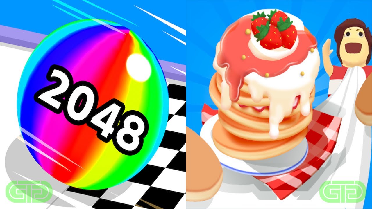 Ball Run 2048 Vs Pancake Run Android iOS Mobile Gameplay Walkthrough 9882