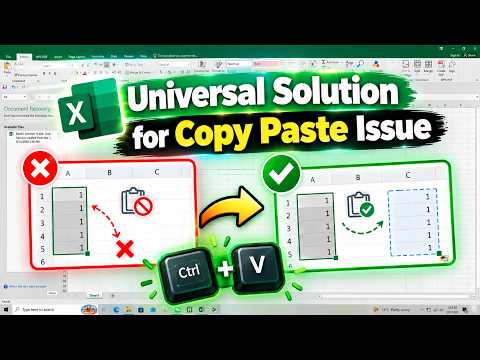 Excel Copy Paste Not Working? Fix It in 1 Minute! Windows 10 or 11, any computer Laptop, any version