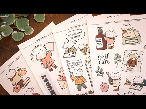Cat Collage Club January '26 | Journal Printables For Cat Lovers