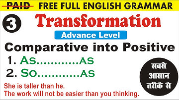 Interchange of Comparative into Positive Transformation | By Sumit Sir | Uphaar Classes