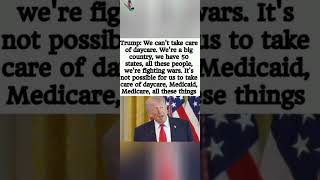 Trump: "We can't take care of daycare" or Medicaid! 🎙️🇺🇸 Is the safety net at risk? 📉🏛️ #Trump #News