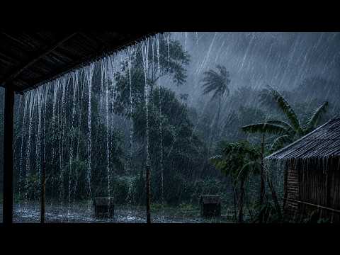 Heavy Rain, Thunderstorm & Strong Wind Sounds for Sleep | Deep Sleep & White Noise
