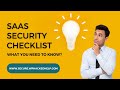 SaaS Security Checklist: A Guide to Keeping Your Data Safe