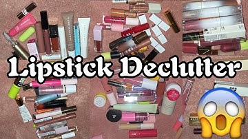 Makeup collection and declutter || Lipstick Declutter #thebrutallyhonestbeauty