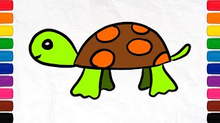 Cute Turtle Drawing for Kids | How to Draw a Turtle in Easy Steps | Drawing for Kids