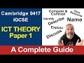 Guide to answering ict theory paper 1 cambridge 0417 ict igcse mayjune 2022 paper 11 solved