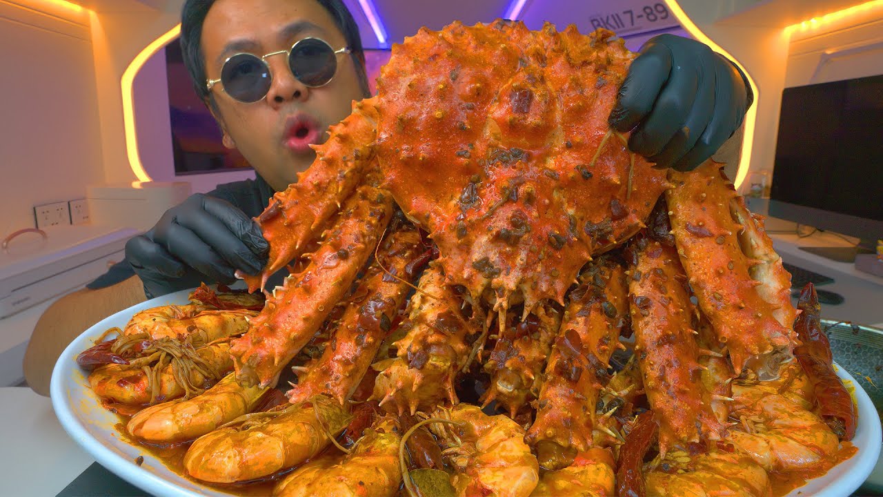 หม่าล่าปูยักษ์อลาสก้า พริกเผ็ดที่สุดในดาวอังคาร Mala Spicy Giant King crab