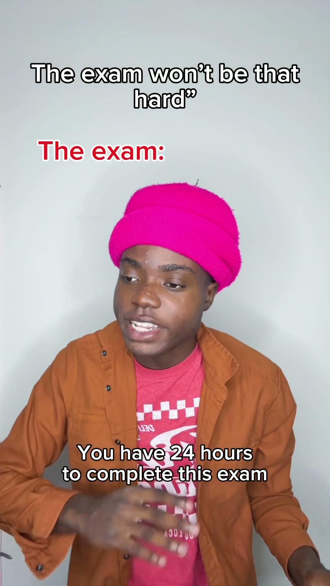 The exam is gonna cook me ?