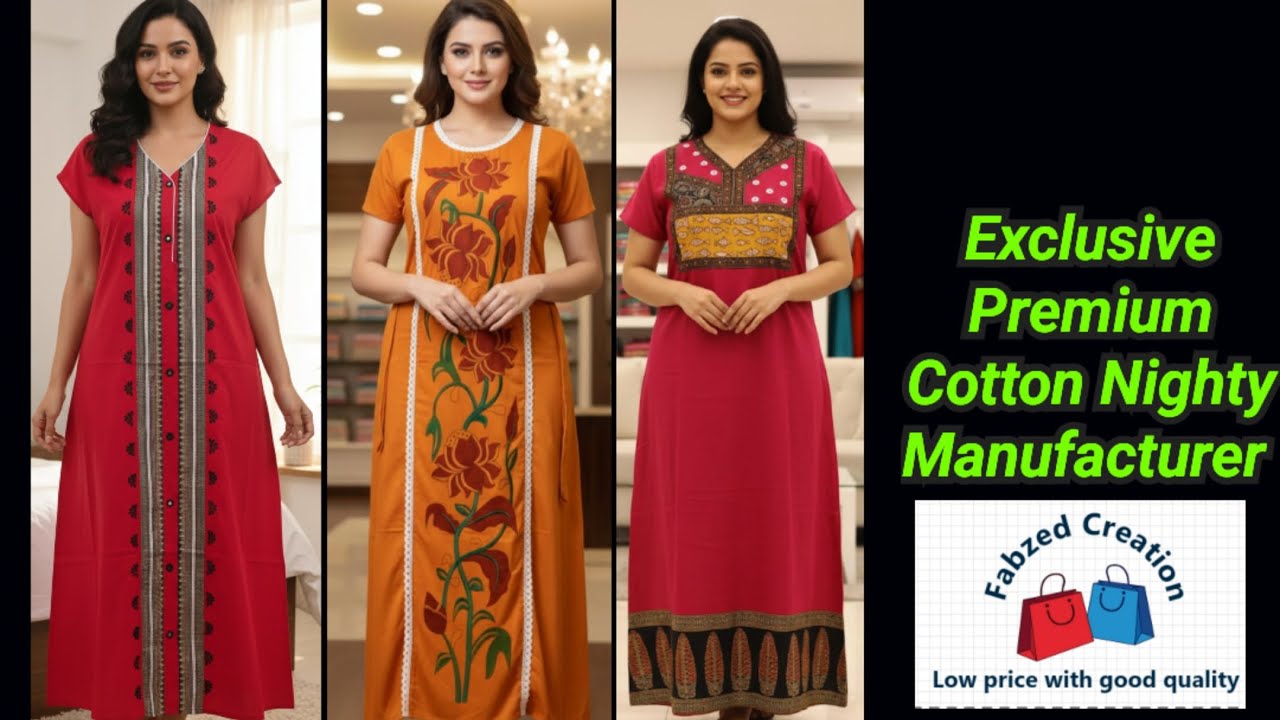 Nighty Wholesaler In Kolkata II Nighty Manufacturer in kolkata II Boutique Embroidery Collections 