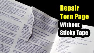 How to repair torn pages in a book | Without sticky tape