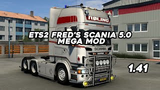 ETS2 Fred's SCANIA 5.0 MEGA MOD [1.43] Scania R2012 Streamline 2014 | Too Many Tuning Parts!!