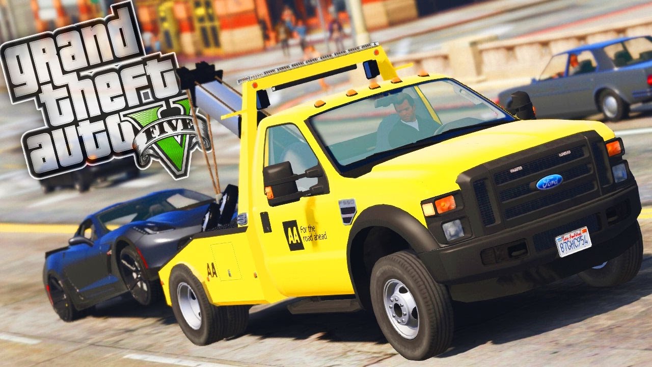 Ford F550 Wrecker Aa Repo Towing Gta 5 Real Life Mod Day 18 Youtube