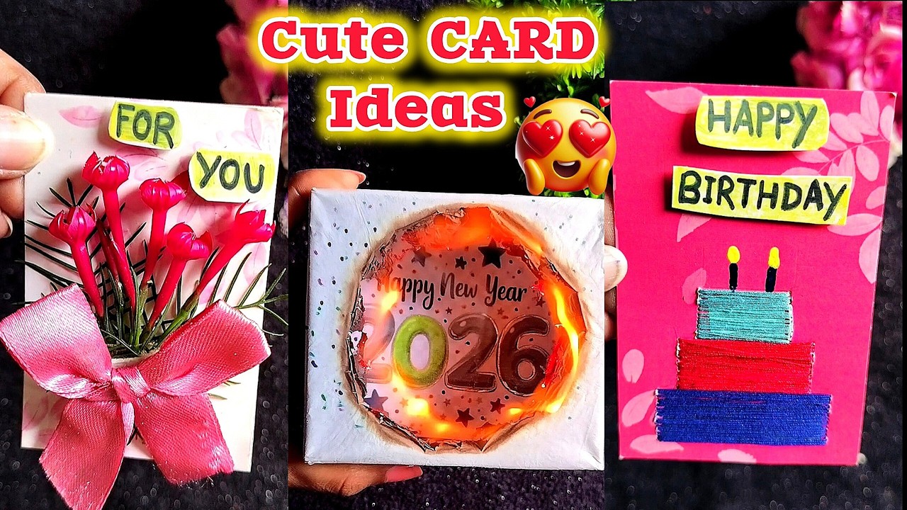 🤯 Easiest Handmade CARD Ideas 💌 |🤩 5-Minute Aesthetic CARD Making 🎀/Card kaise banaen 👍