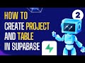 Web developers 2create project and table in supabase