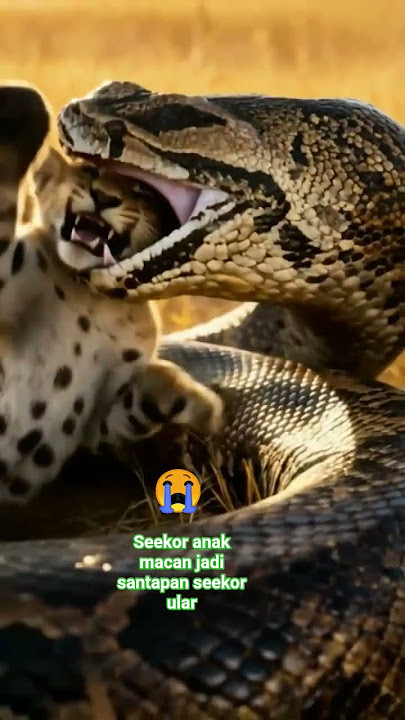 kasian sekali seekor anak macan jadi santapan seekor ular #hewanliar #animals #trending #viral