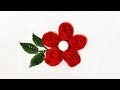 Easy Hand Embroidery Flower Design | Beginner Friendly Tutorial #embroidery #stitch #art #flowers