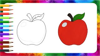 How to Color an Apple Relaxing Coloring for Kids Beginners