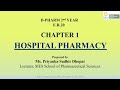 Hospital &amp; Clinical Pharmacy – Chapter 1 | D.Pharm 2nd Year | Smart Pharma Notes
