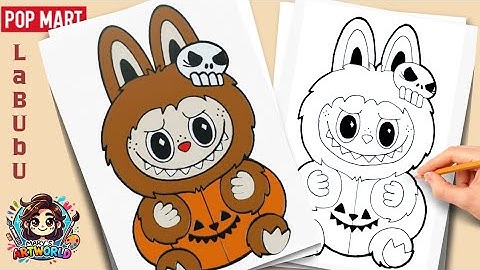 How to Draw Halloween Pumpkin Labubu 🎃🧡 | Cute Halloween Drawing Tutorial | Easy Pop Mart Fan Art