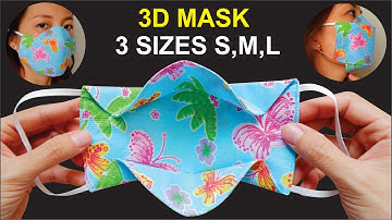 NO FOG ON GLASSES| Fast And Easy 3D Face Mask Sewing Tutorial | 3 Sizes S,M,L