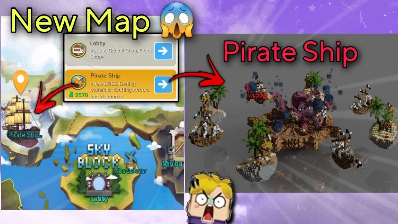 Blockmango Map Gi Grad New 𝗣𝗶𝗿𝗮𝘁𝗲 𝗦𝗵𝗶𝗽 map😱 || Sky block Blockman GO new upcoming update || # ...