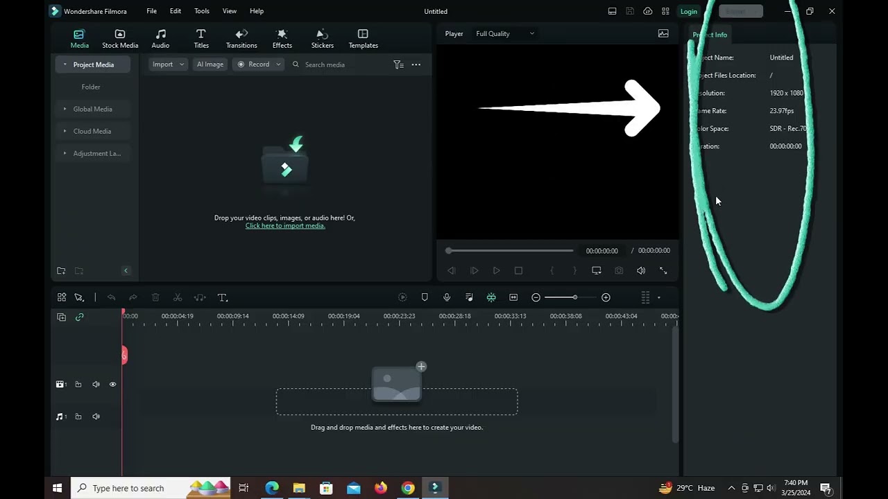 How To Remove Project Info in filmora 13 | And Video Play Views Screen Size increase filmora 13 & 12