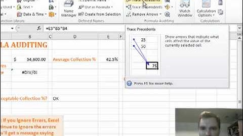 Excel Video 197 Tracing Precedents and Dependents