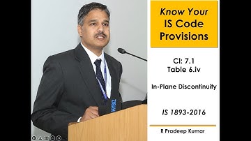 IS 1893-2016 (Part 1): Clause 7.1 Table 6 (iv) In-Plane Discontinuity