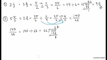 MATH - Multiplication of Mixed Numbers