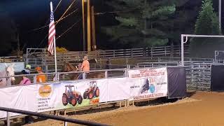 Sara Walker Bareback barrel racing,winning the 1D at AAA arena