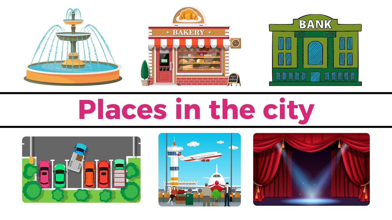 List of Places in the City | Vocabulary in English (Part 1) - YouTube