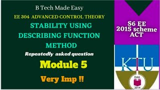 Stability using Describing function method | EE304 ACT | Module 5 | Previous year question |Dinu A G