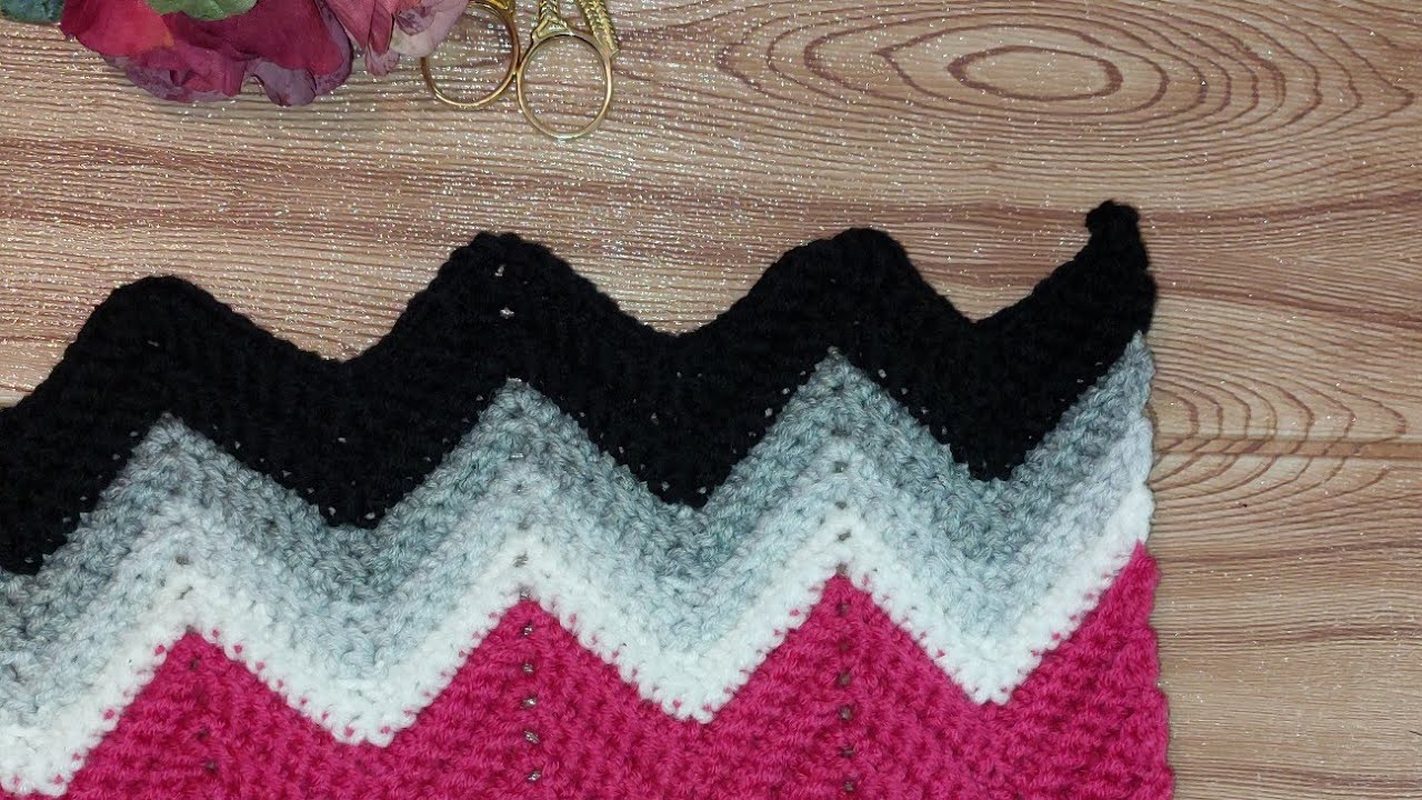 σχεδιο ζιγκ ζαγκ με βελονακι για κουβερτες και  αλλες δημιουργιες@crochetaria zig zag stich