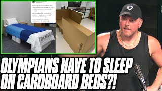 Pat McAfee Reacts To Olympics Anti-Boning Cardboard Box Beds