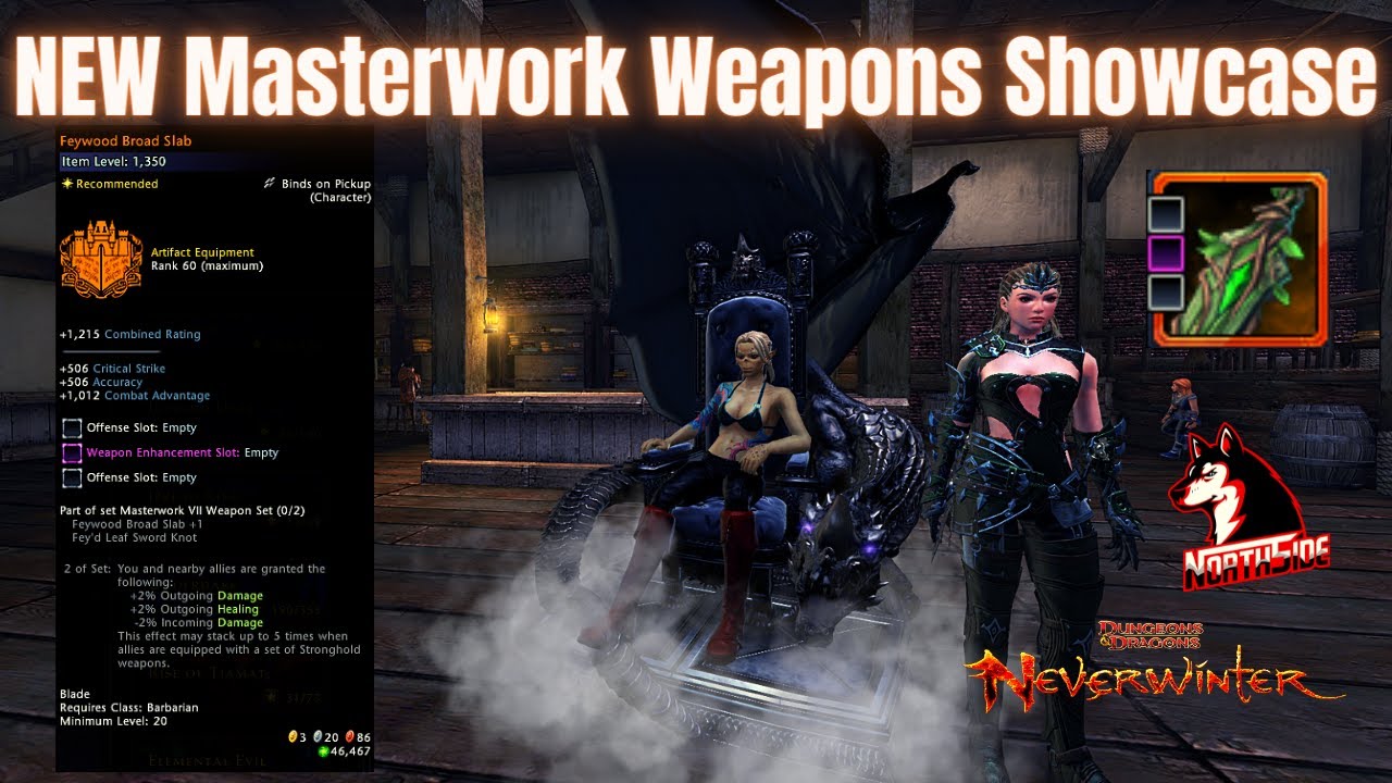 NEW Masterwork Weapons Sneak Peak Mod 21 Neverwinter Northside