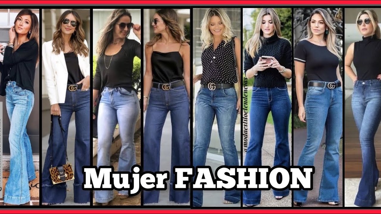 MODA CÓMO VESTIR A LOS 40+ AÑOS CON PANTALONES DE MEZCLILLA LOOKS FASHION  CON JEANS 👖MODA 2022 