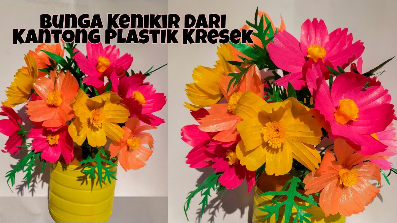 Cara Membuat Bunga Kenikir  Dari Kantong Plastik Kresek 