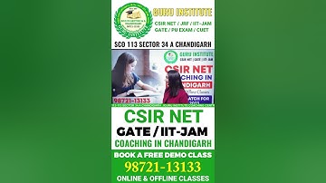 CSIR NET COACHING IN CHANDIGARH | | GURUINSTITUTE #csirnet #shorts