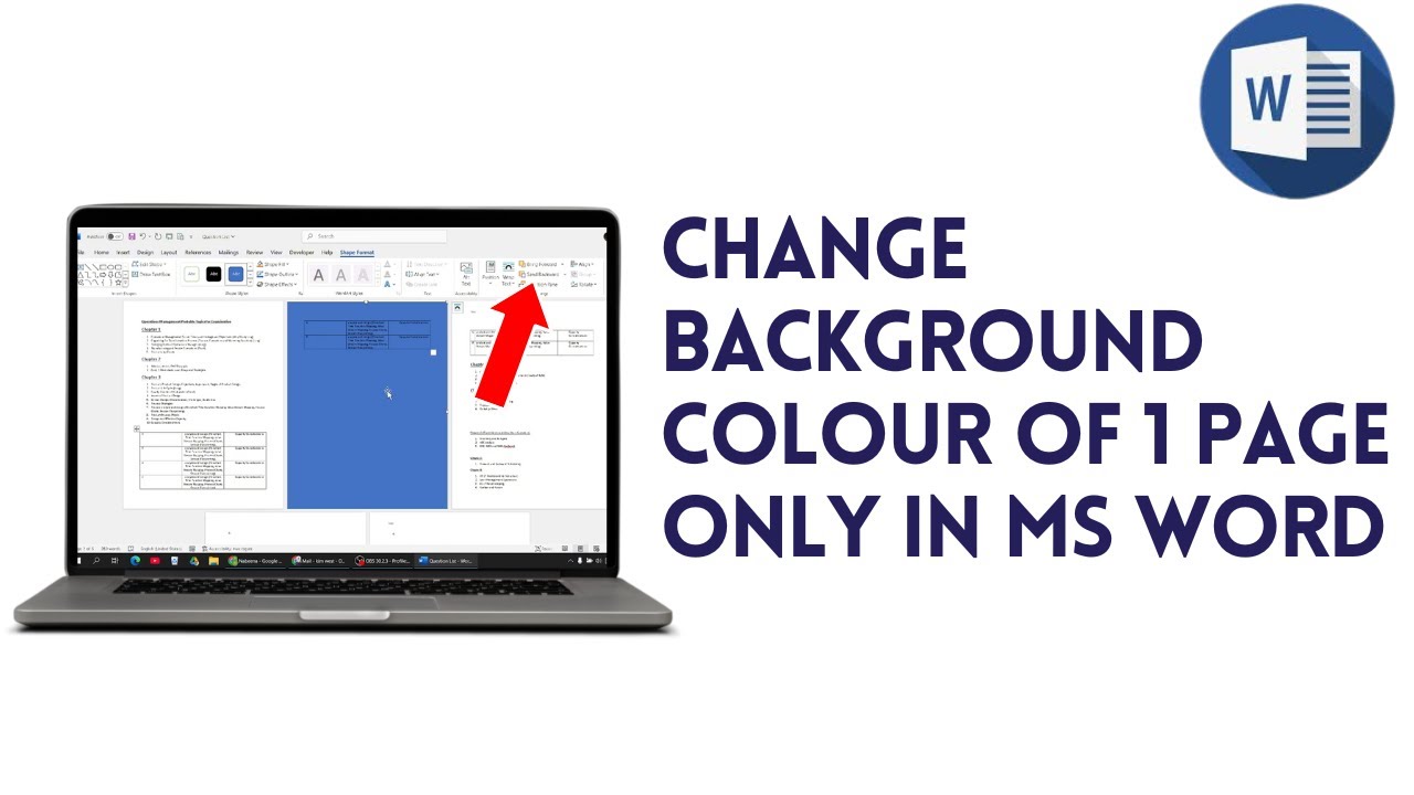 Change Background Color Page Trick To Change Background Colour Of 1 Page Only In Ms Word - YouTube