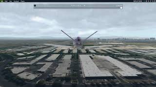 X Plane 11 KLAX to KLAS flight, landing at KLAS.