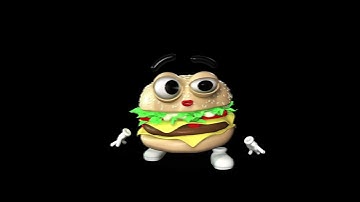 Crazy 02 Burger   Character Free Alpha Channel Stock Video on Transparent Background