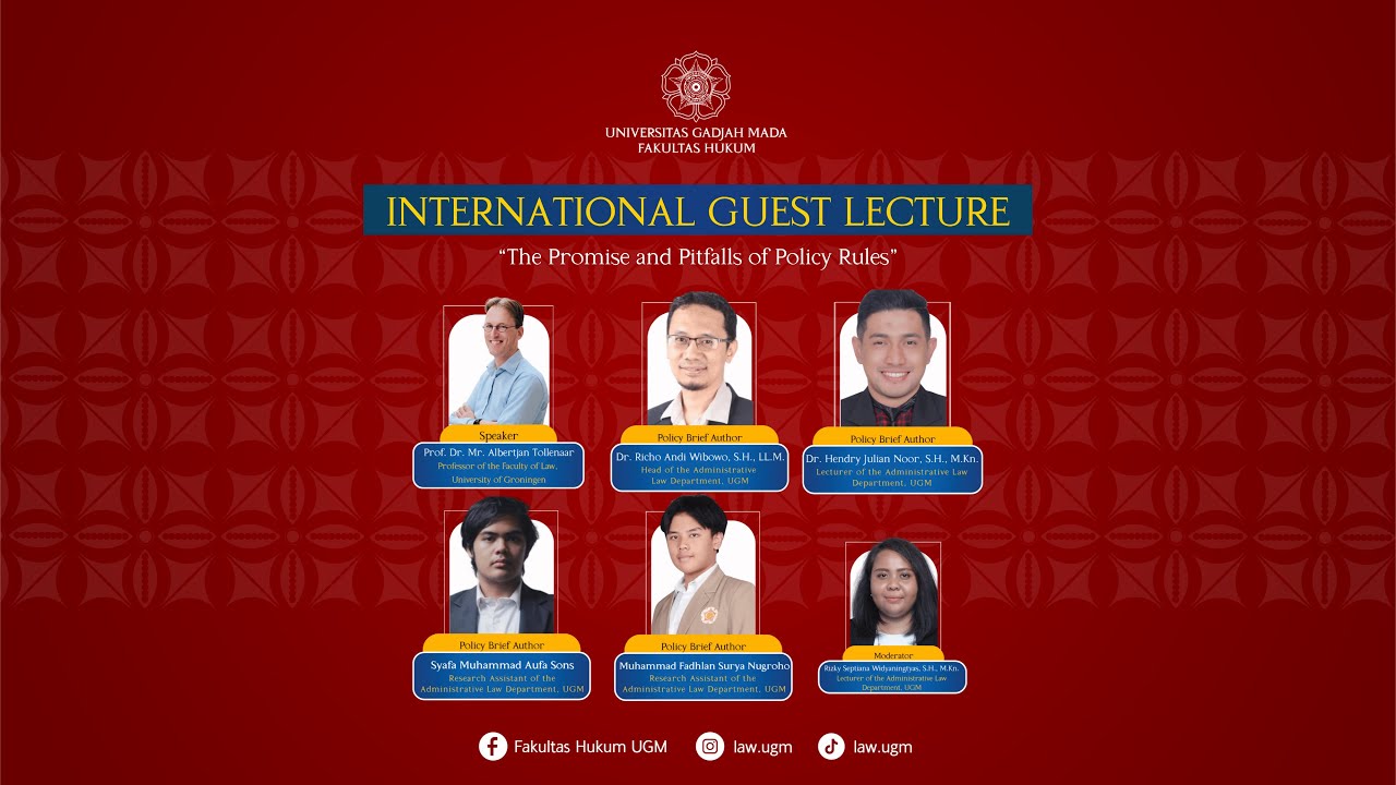 INTERNATIONAL GUEST LECTURE "The Promises and The Pitfalls of Policy ...