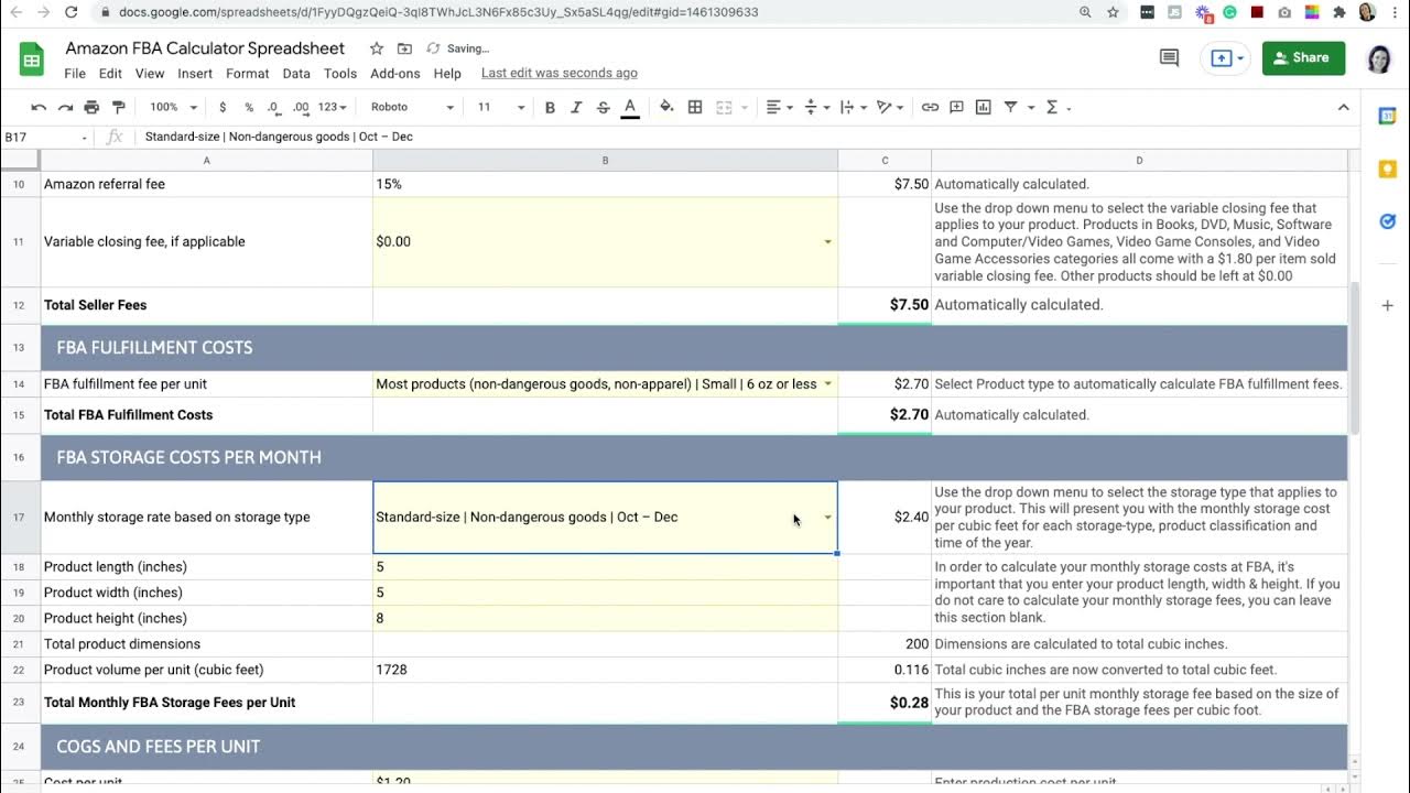 Free Amazon FBA Calculator Tool Tutorial YouTube