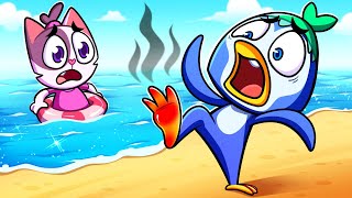 🔥HOT vs COLD❄ | Snow Boy On The Beach | Funny Cartoon For Kids