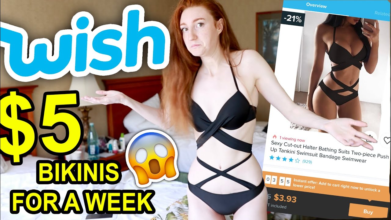 WISH HAUL I WORE $5 WISH BIKINIS & SWIMSUITS FOR A WEEK!